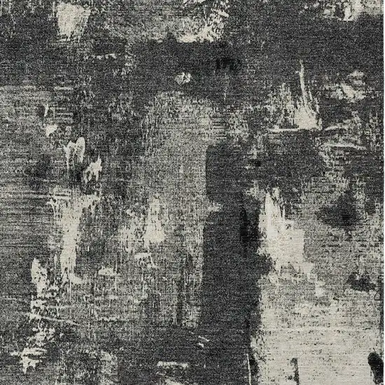 Black Gray And Ivory Abstract Washable Indoor Outdoor Area Rug Photo 5