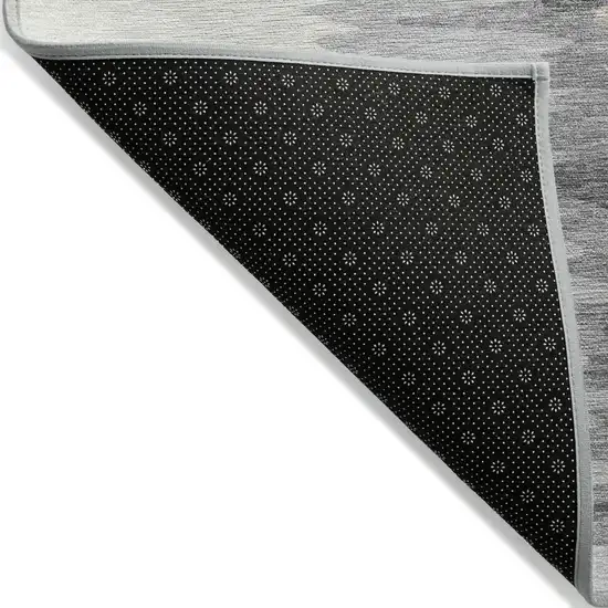 Black Gray And Ivory Abstract Washable Indoor Outdoor Area Rug Photo 3