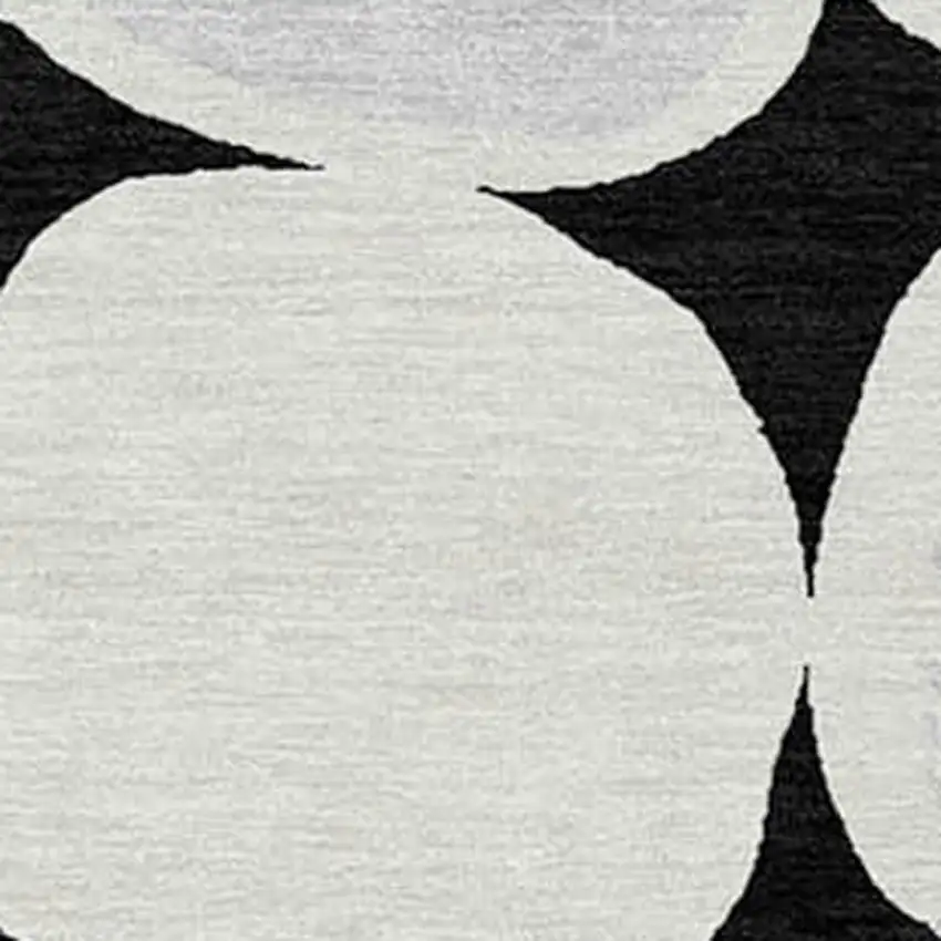 Black Gray And Ivory Abstract Washable Indoor Outdoor Area Rug Photo 6