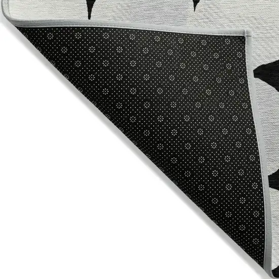 Black Gray And Ivory Abstract Washable Indoor Outdoor Area Rug Photo 4