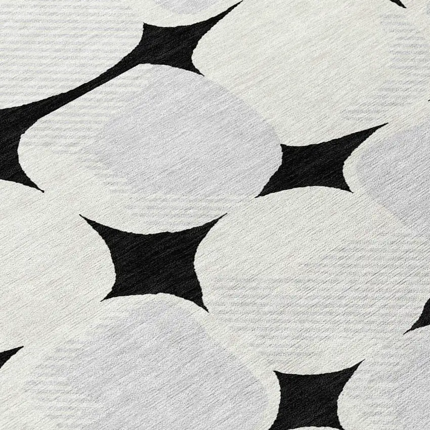Black Gray And Ivory Abstract Washable Indoor Outdoor Area Rug Photo 6