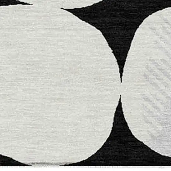 Black Gray And Ivory Abstract Washable Indoor Outdoor Area Rug Photo 6