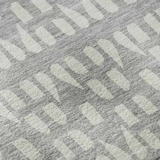 Black Gray And Ivory Geometric Washable Area Rug With UV Protection Photo 9