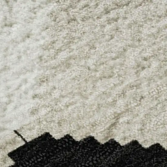 Black Gray And Ivory Geometric Washable Area Rug With UV Protection Photo 2