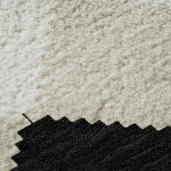 Black Gray And Ivory Geometric Washable Area Rug With UV Protection Photo 3