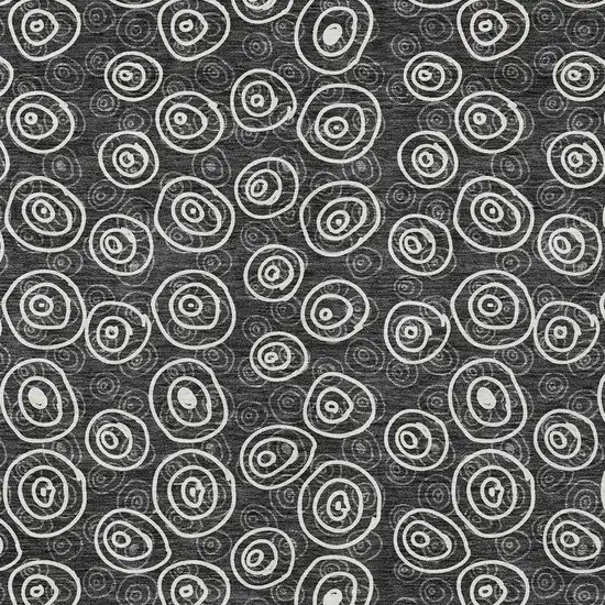 Black Gray And Ivory Geometric Washable Indoor Outdoor Area Rug Photo 4