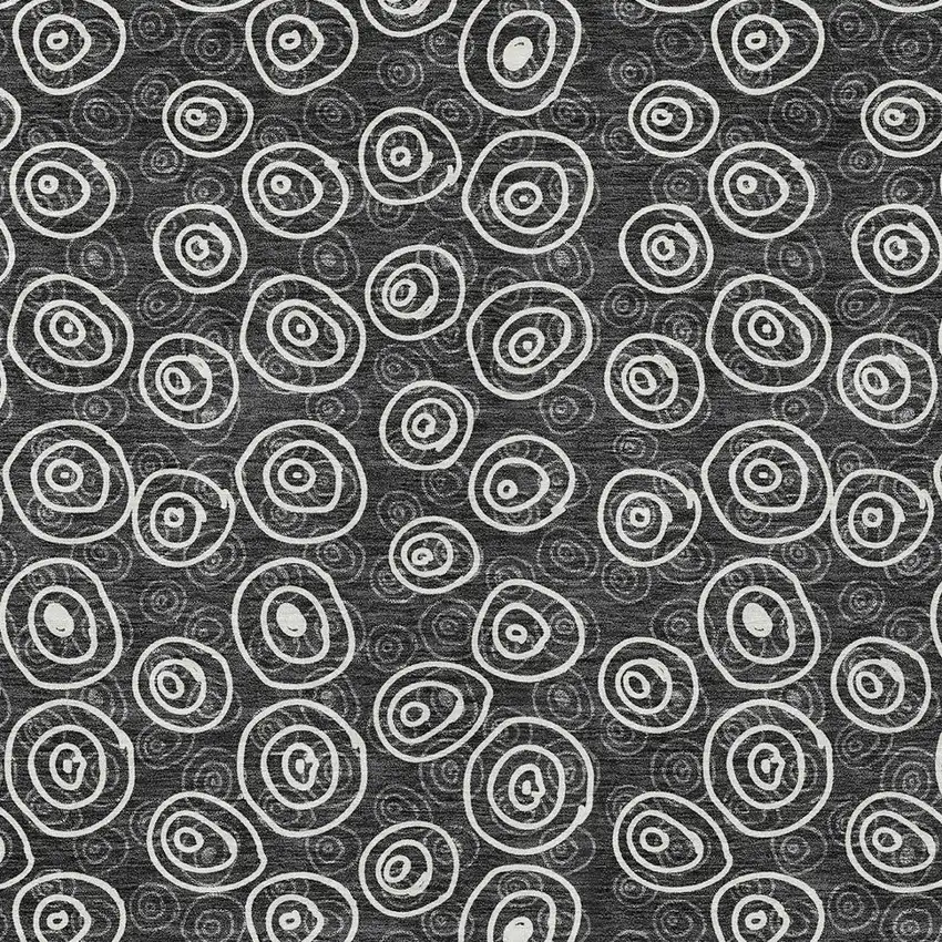 Black Gray And Ivory Geometric Washable Indoor Outdoor Area Rug Photo 4