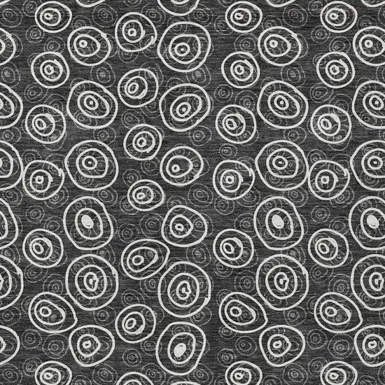 Black Gray And Ivory Geometric Washable Indoor Outdoor Area Rug Photo 5