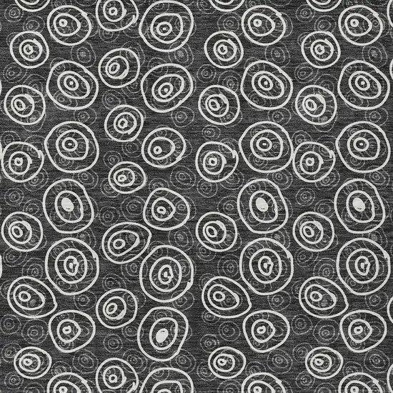 Black Gray And Ivory Geometric Washable Indoor Outdoor Area Rug Photo 4