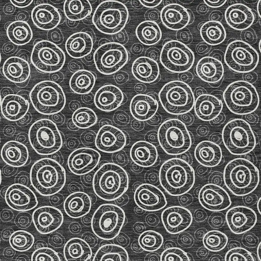 Black Gray And Ivory Geometric Washable Indoor Outdoor Area Rug Photo 4