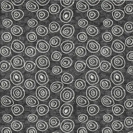 Black Gray And Ivory Geometric Washable Indoor Outdoor Area Rug Photo 4