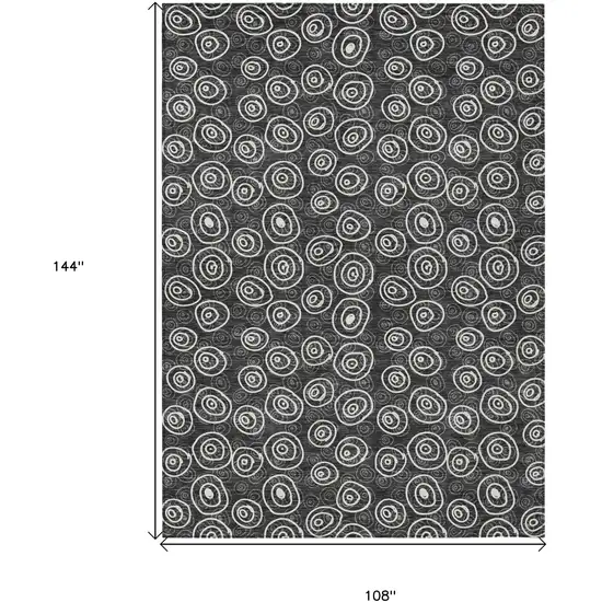 Black Gray And Ivory Geometric Washable Indoor Outdoor Area Rug Photo 7