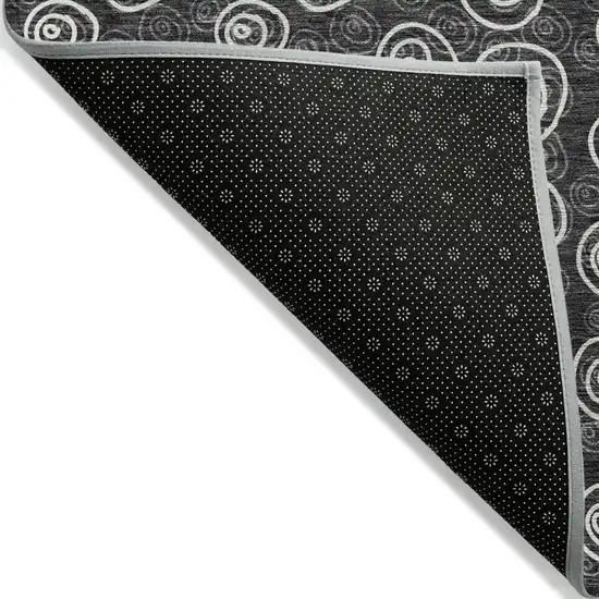 Black Gray And Ivory Geometric Washable Indoor Outdoor Area Rug Photo 2