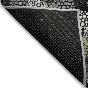 Photo of Black Gray And Ivory Polka Dot Washable Indoor Outdoor Area Rug