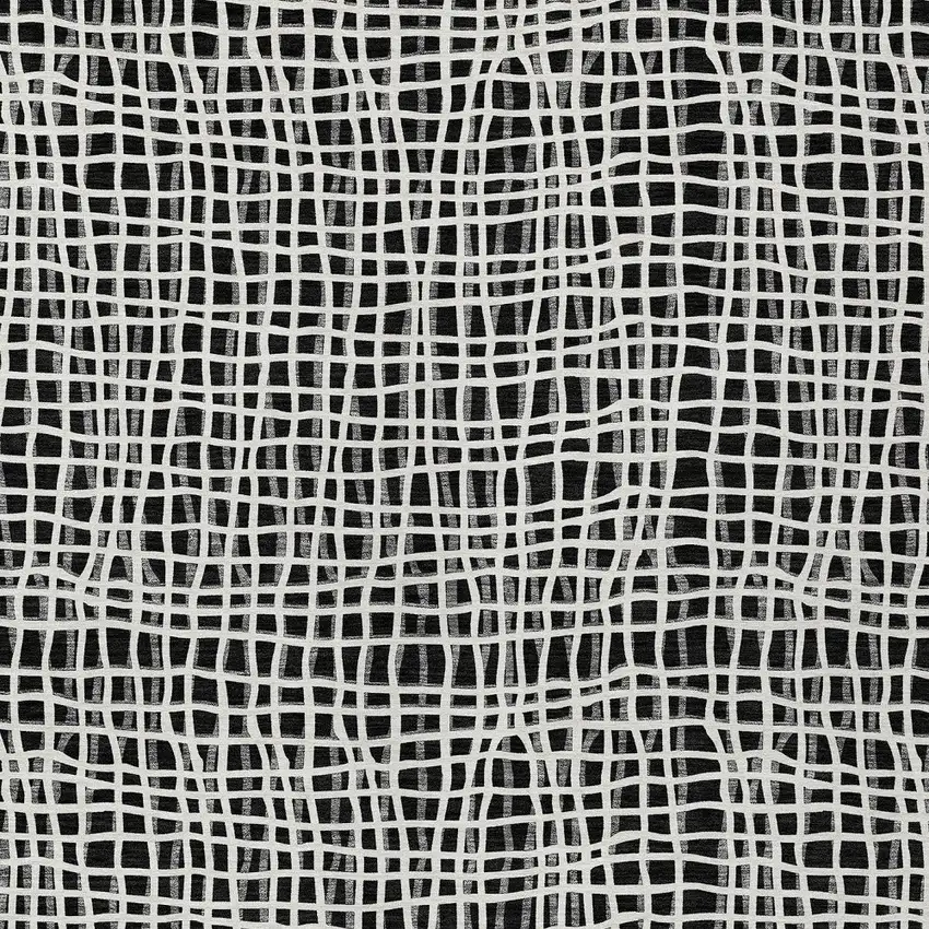 Black Gray And Ivory Striped Washable Indoor Outdoor Area Rug Photo 7