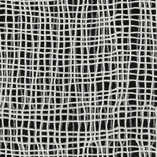 Black Gray And Ivory Striped Washable Indoor Outdoor Area Rug Photo 5