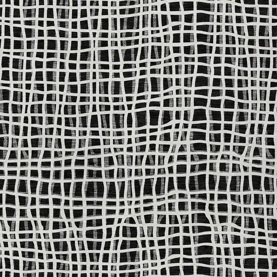 Black Gray And Ivory Striped Washable Indoor Outdoor Area Rug Photo 6