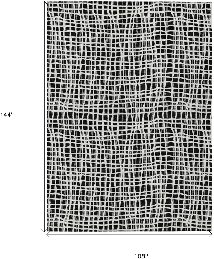 Black Gray And Ivory Striped Washable Indoor Outdoor Area Rug Photo 8