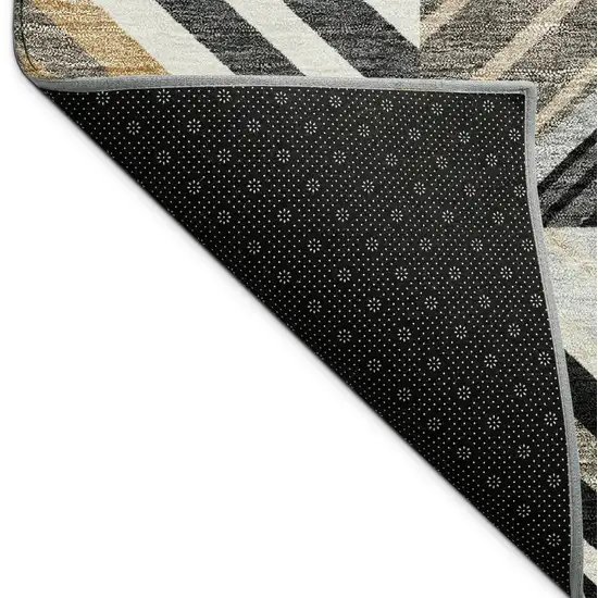 Black Gray And Khaki Patchwork Washable Indoor Outdoor Area Rug Photo 9
