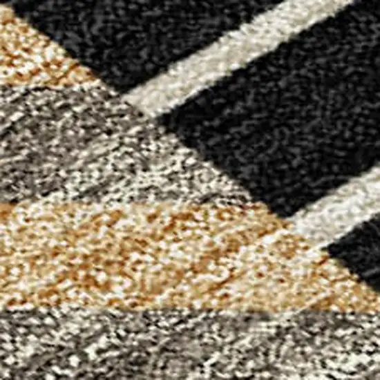 Black Gray And Khaki Patchwork Washable Indoor Outdoor Area Rug Photo 2