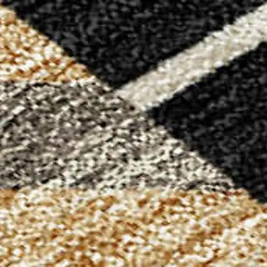 Black Gray And Khaki Patchwork Washable Indoor Outdoor Area Rug Photo 2