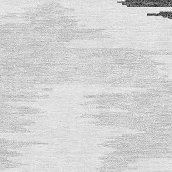 Black Gray And Silver Abstract Washable Area Rug With UV Protection Photo 3