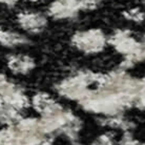 Black Gray And Silver Abstract Washable Area Rug With UV Protection Photo 2