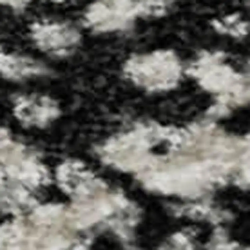 Black Gray And Silver Abstract Washable Area Rug With UV Protection Photo 2
