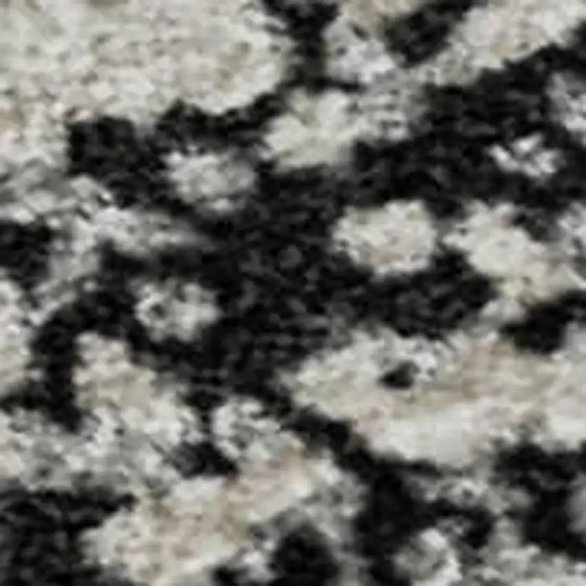 Black Gray And Silver Abstract Washable Area Rug With UV Protection Photo 3