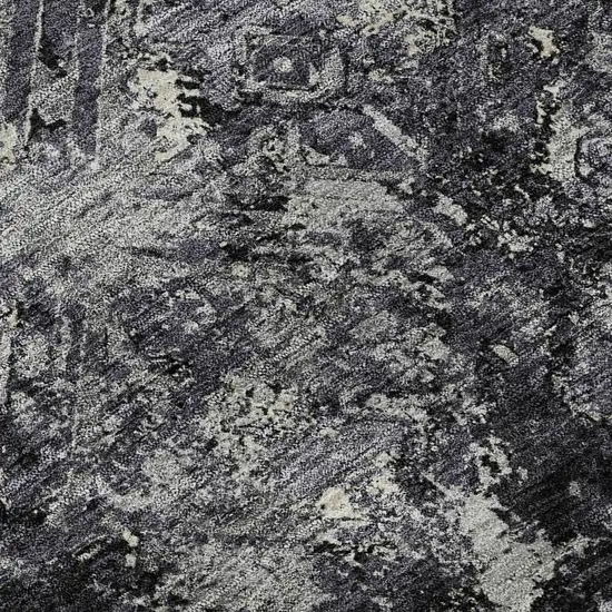 Black Gray And Silver Diamond Washable Area Rug With UV Protection Photo 9