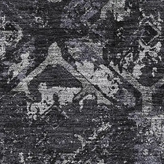 Black Gray And Silver Diamond Washable Area Rug With UV Protection Photo 3