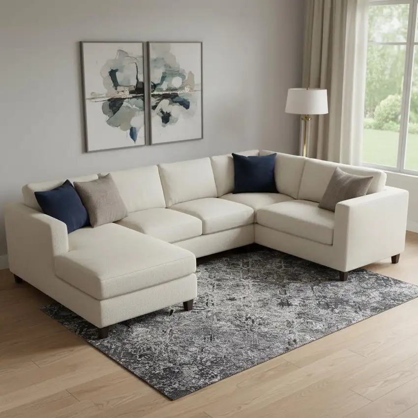 Black Gray And Silver Diamond Washable Area Rug With UV Protection Photo 1