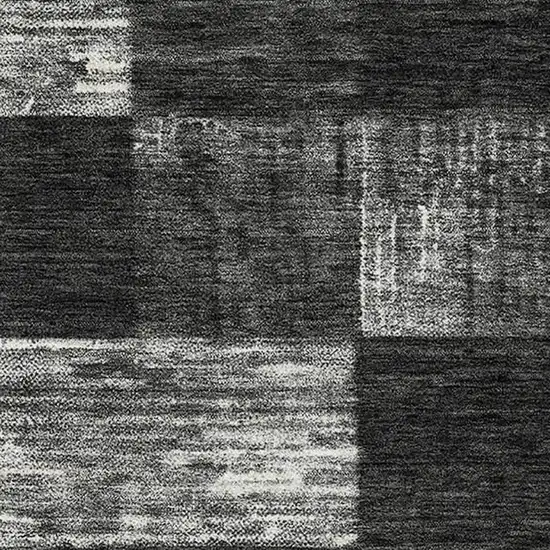 Black Gray And Silver Geometric Washable Area Rug With UV Protection Photo 2