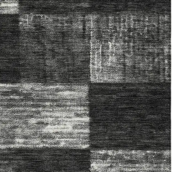 Black Gray And Silver Geometric Washable Area Rug With UV Protection Photo 2