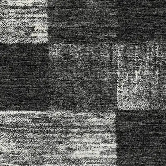Black Gray And Silver Geometric Washable Area Rug With UV Protection Photo 2