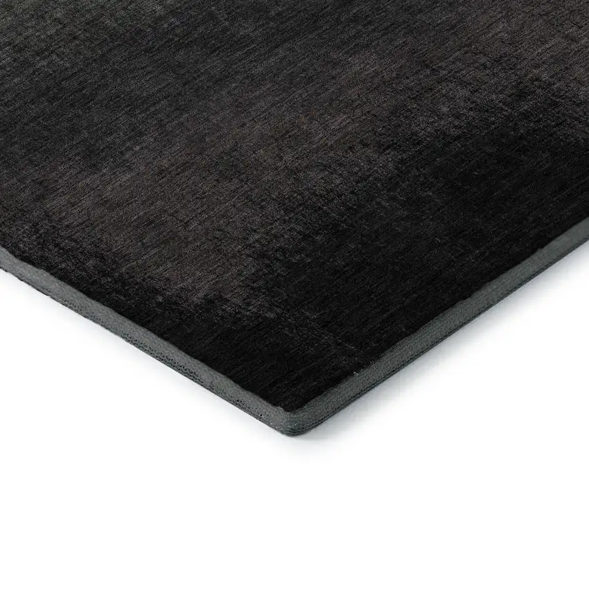 Black Gray And Silver Ombre Washable Area Rug With UV Protection Photo 9