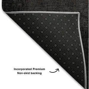 Photo of Black Gray And Silver Ombre Washable Area Rug With UV Protection