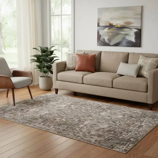 Black Gray And Silver Ombre Washable Area Rug With UV Protection Photo 2