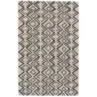 Photo of Black Gray And Taupe Wool Geometric Tufted Handmade Stain Resistant Area Rug