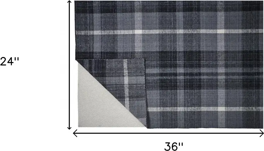 Black Gray And White Abstract Hand Woven Stain Resistant Area Rug Photo 7