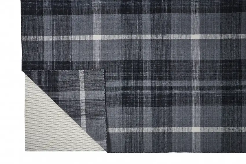 Black Gray And White Abstract Hand Woven Stain Resistant Area Rug Photo 1