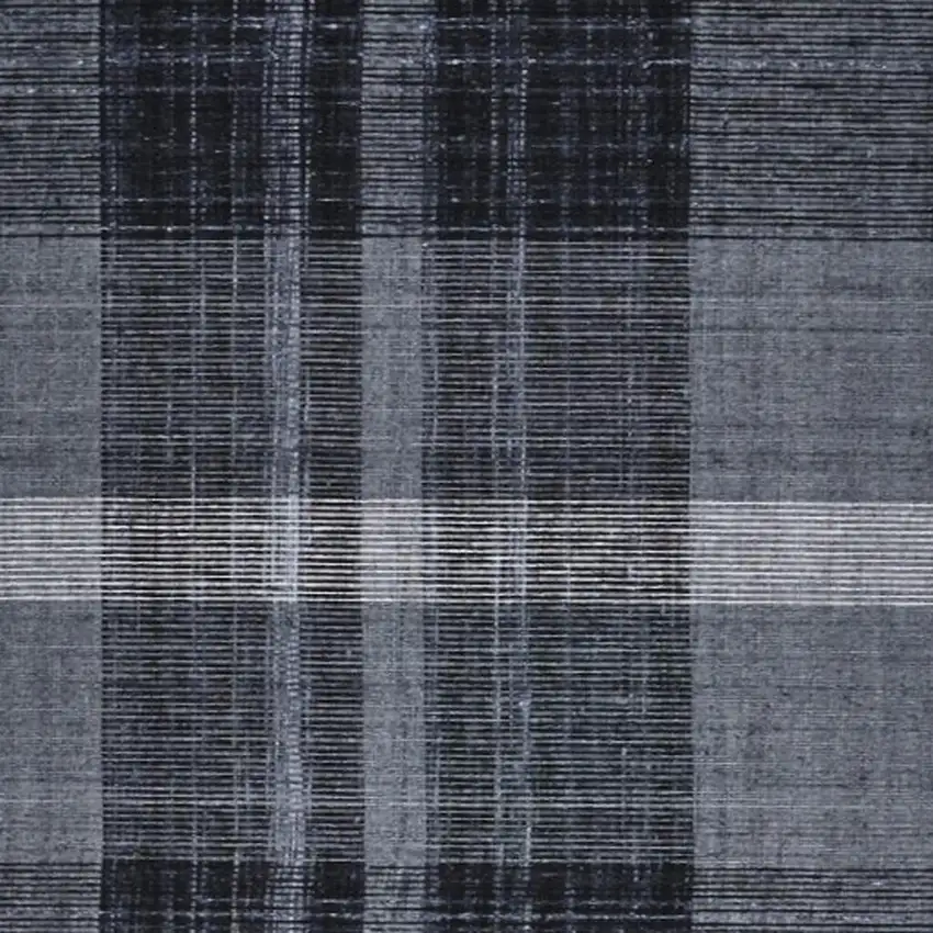 Black Gray And White Abstract Hand Woven Stain Resistant Area Rug Photo 3