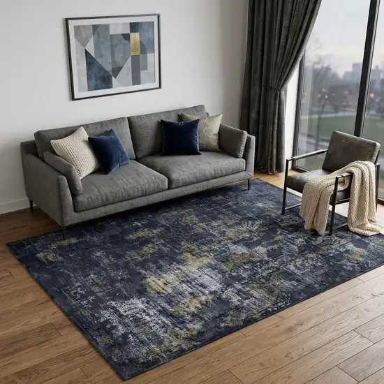 Black Gray Beige And Ivory Abstract Area Rug Photo 1