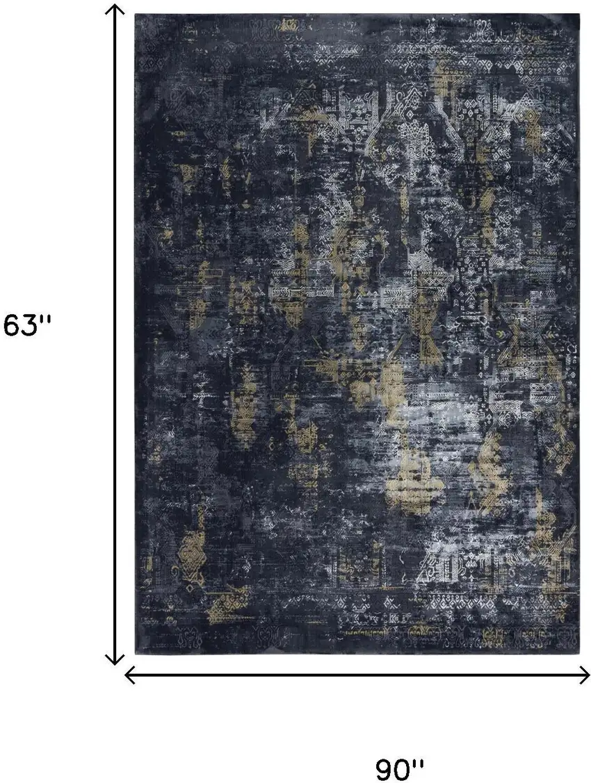 Black Gray Beige And Ivory Abstract Area Rug Photo 7