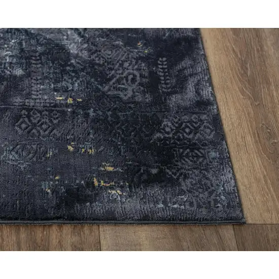 Black Gray Beige And Ivory Abstract Area Rug Photo 3