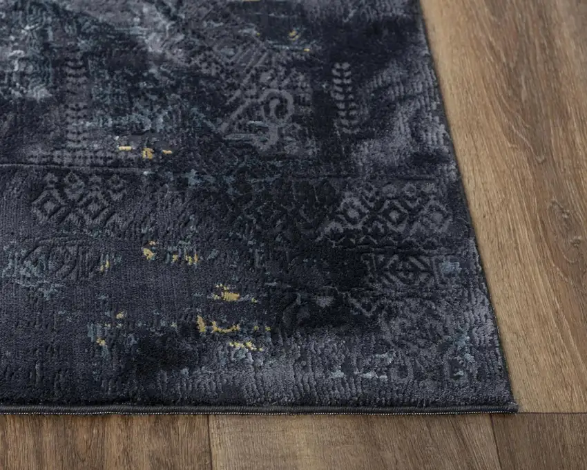 Black Gray Beige And Ivory Abstract Area Rug Photo 3