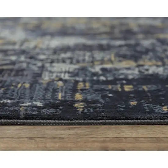Black Gray Beige And Ivory Abstract Area Rug Photo 6