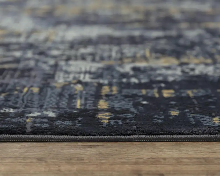 Black Gray Beige And Ivory Abstract Area Rug Photo 6