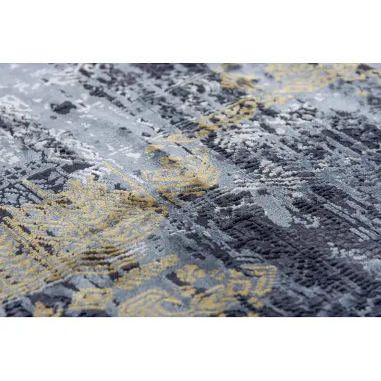 Black Gray Beige And Ivory Abstract Area Rug Photo 4