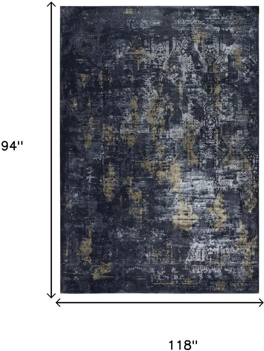 Black Gray Beige And Ivory Abstract Area Rug Photo 7